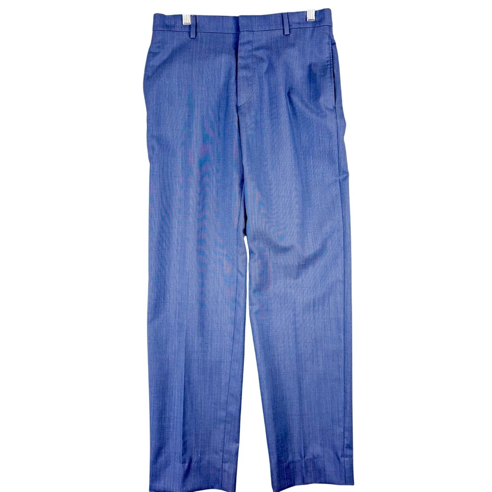 Jos A Bank Travelers Collection Dress Pants Mens 30x32 Blue Slim Fit Wool